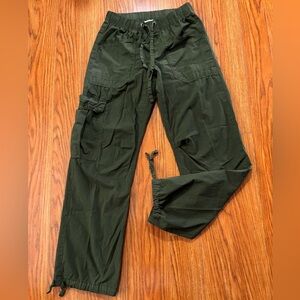 AERIE OLIVE GREEN KHAKI CARGO - JOGGER PANTS! 100% COTTON